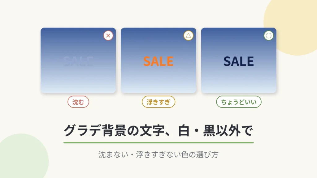 グラデ背景に白・黒以外の文字色を使うコツ｜沈まない・浮きすぎない色の選び方